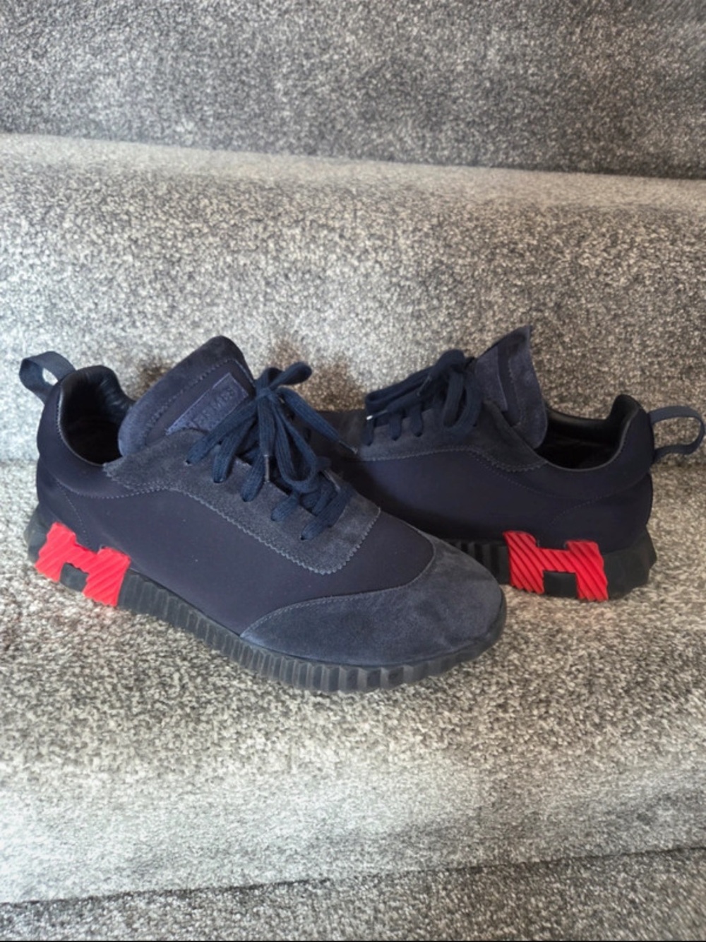 Hermes Black Suede & Leather Men’s Sneakers